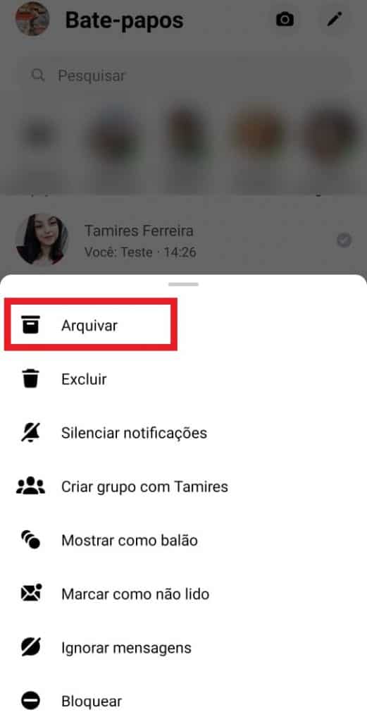 Print do aplicativo do Facebook Messenger 