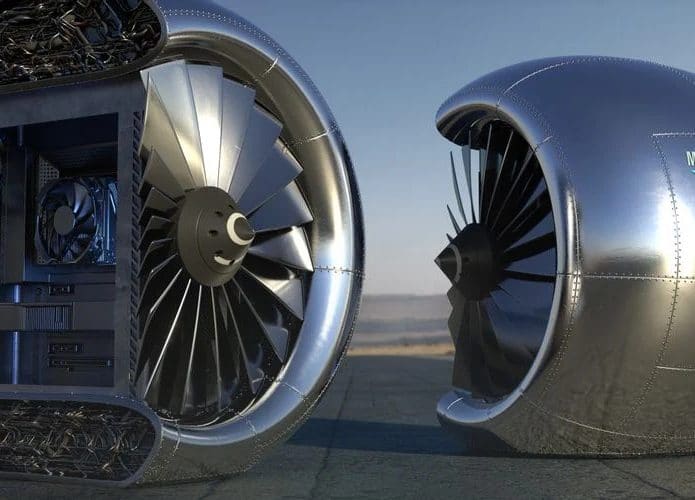 Microsoft sorteia PC em forma de turbina de avião para promover 'Flight Simulator'. Imagem: Microsoft/Xbox/Divulgação