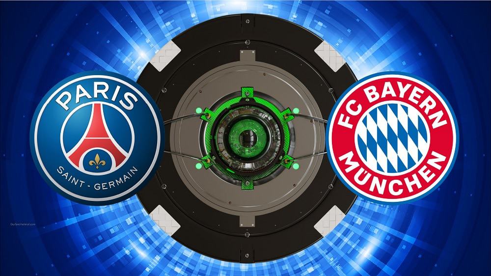 Escudos de PSG e Bayern de Munique