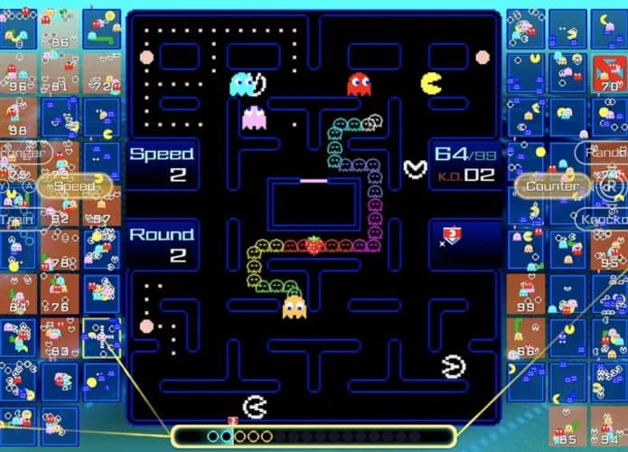 Pac-man 99 vira jogo online. Imagem: Nintendo/Divulgação
