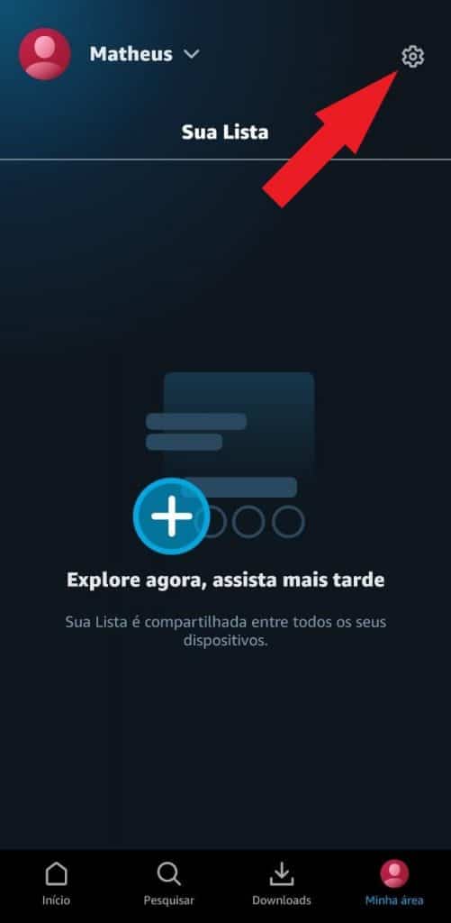 Print do aplicativo da Amazon Prime Video