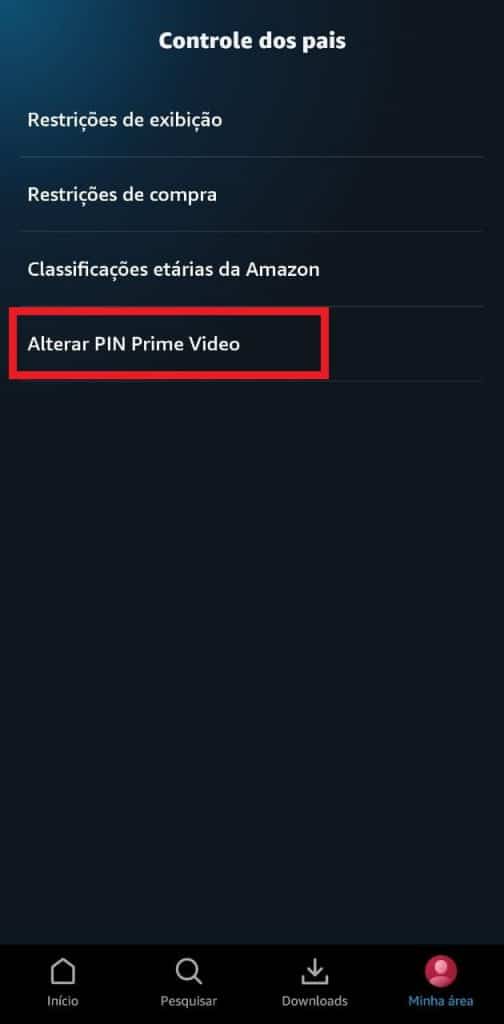 Print do aplicativo da Amazon Prime Video