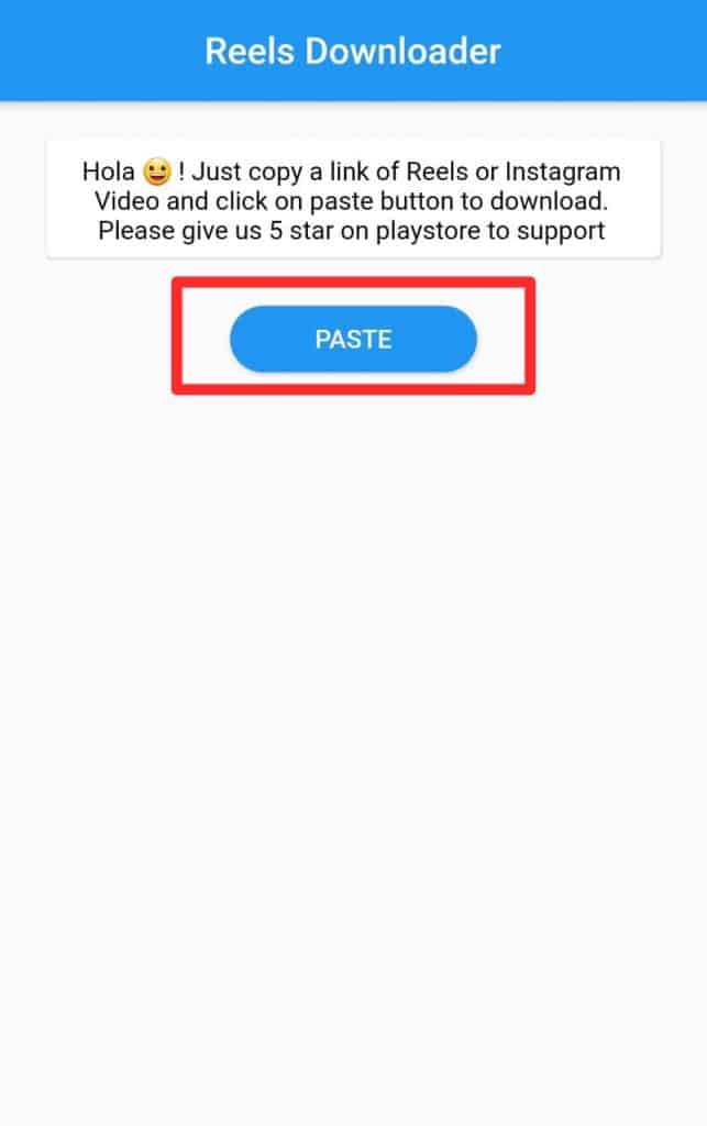 Print do app Reels Downloader