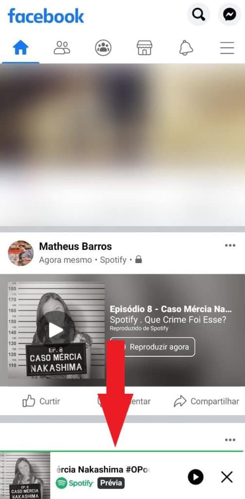 Print do feed de notícias do Facebbok