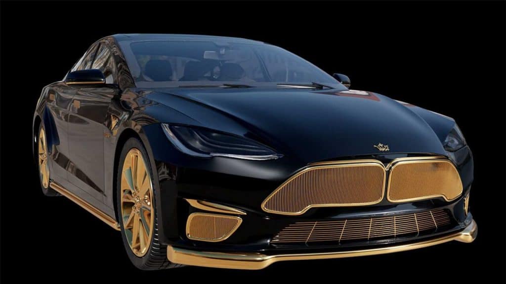 Tesla banhado a ouro é o mais caro do mundo e custa R$ 1,7 milhão. Imagem: Caviar/Divulgação