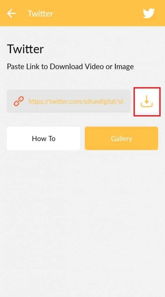 Ícone para baixar vídeo do Twitter pelo Video Downloader