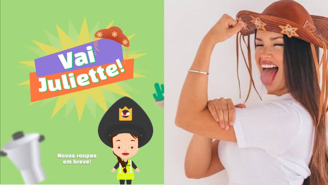 'Vai Juliette!': fã cria jogo de celular em homenagem à participante do BBB 21. Imagem: Reprodução/Google Play Store e TV Globo/Divulgação
