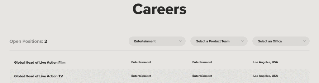 Página sugere que "League of Legends" vá ganhar um universo cinematográfico. Na imagem, captura do site de vagas da Riot Games, comprovando a busca por profissionais da área de filmes e séries