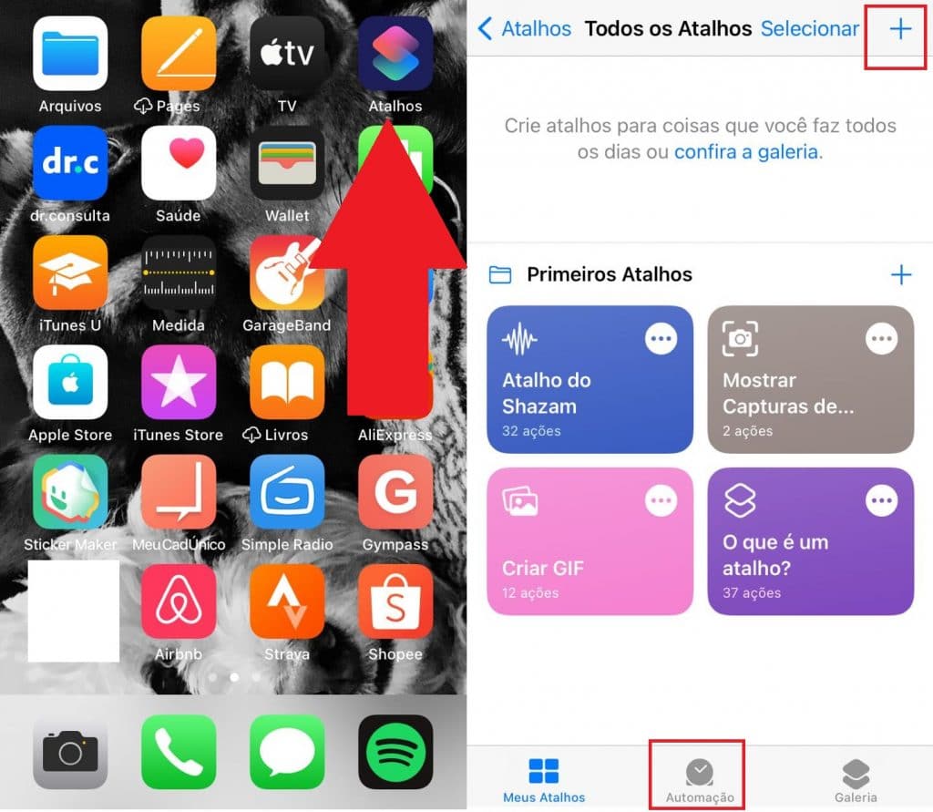 Como usar a ferramenta de automação no iPhone. Imagem: Olhar Digital