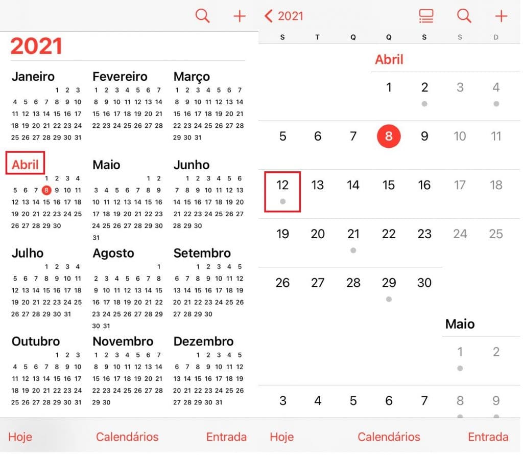 Como excluir um evento específico do calendário do iPhone. Imagem: Olhar Digital