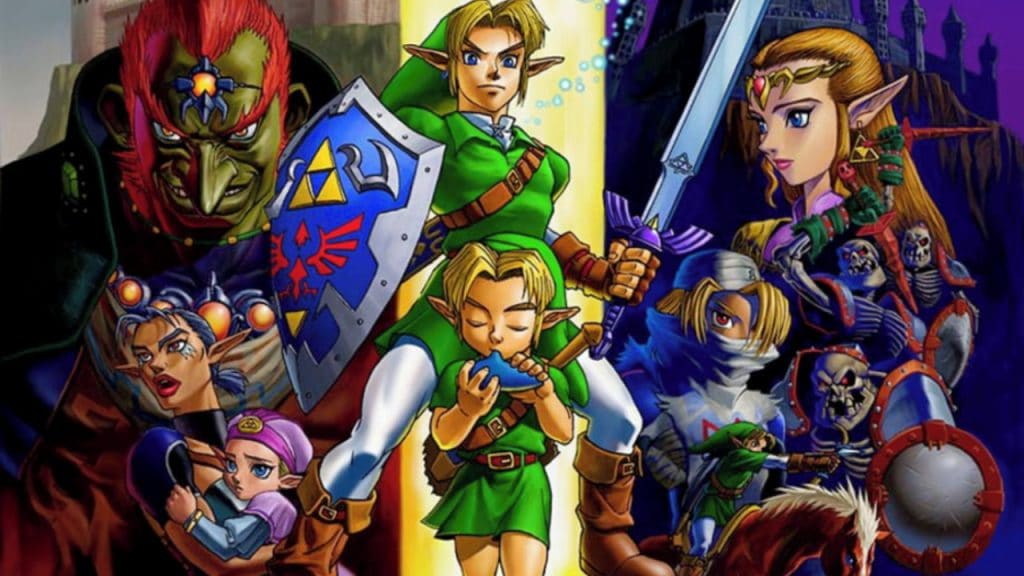 Pôster de The Legend of Zelda: Ocarina of Time, um dos maiores jogos da história da Nintendo