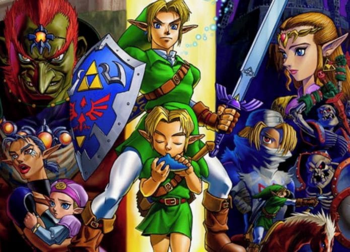 Pôster de The Legend of Zelda: Ocarina of Time, um dos maiores jogos da história da Nintendo