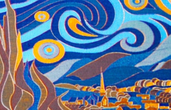 Reprodução de obra de Van Gogh feita com o