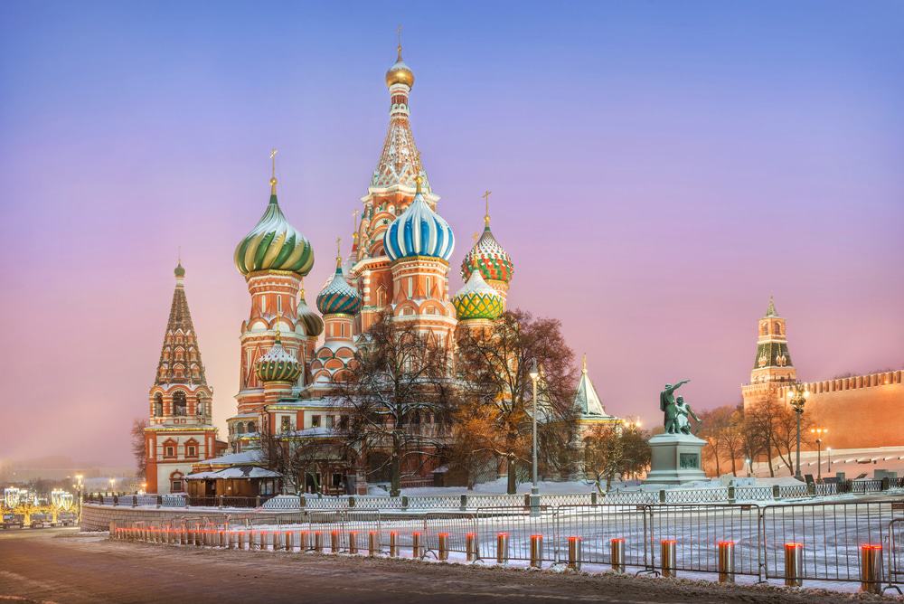 Imagem mostra a Catedral de São Basílio, na Rússia.
