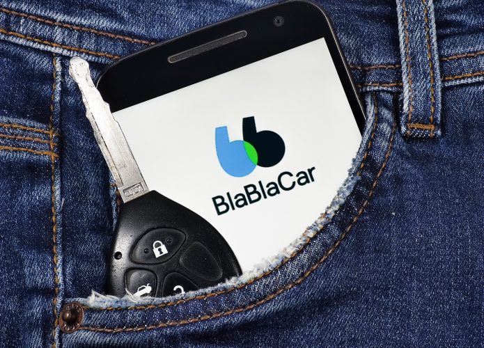 App do BlaBlaCar aberto em smartphone