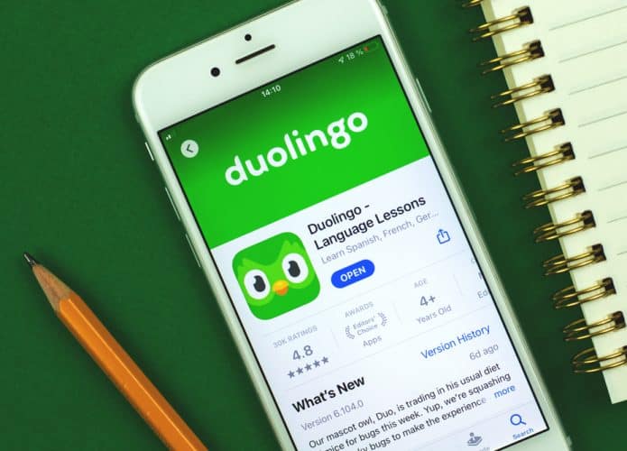 Página do Duolingo na App Store