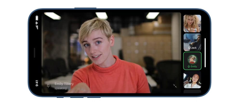 Exemplo de videoconferencia no Telegram