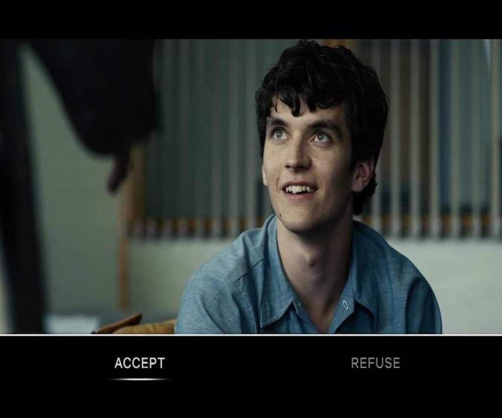 Cena de Bandersnatch em que o usuário pode decidir atitude do personagem.