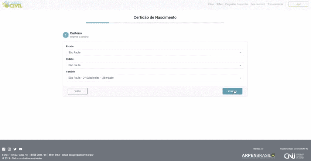 Inserindo as localidades e o cartório Inserindo as localidades e o cartório
