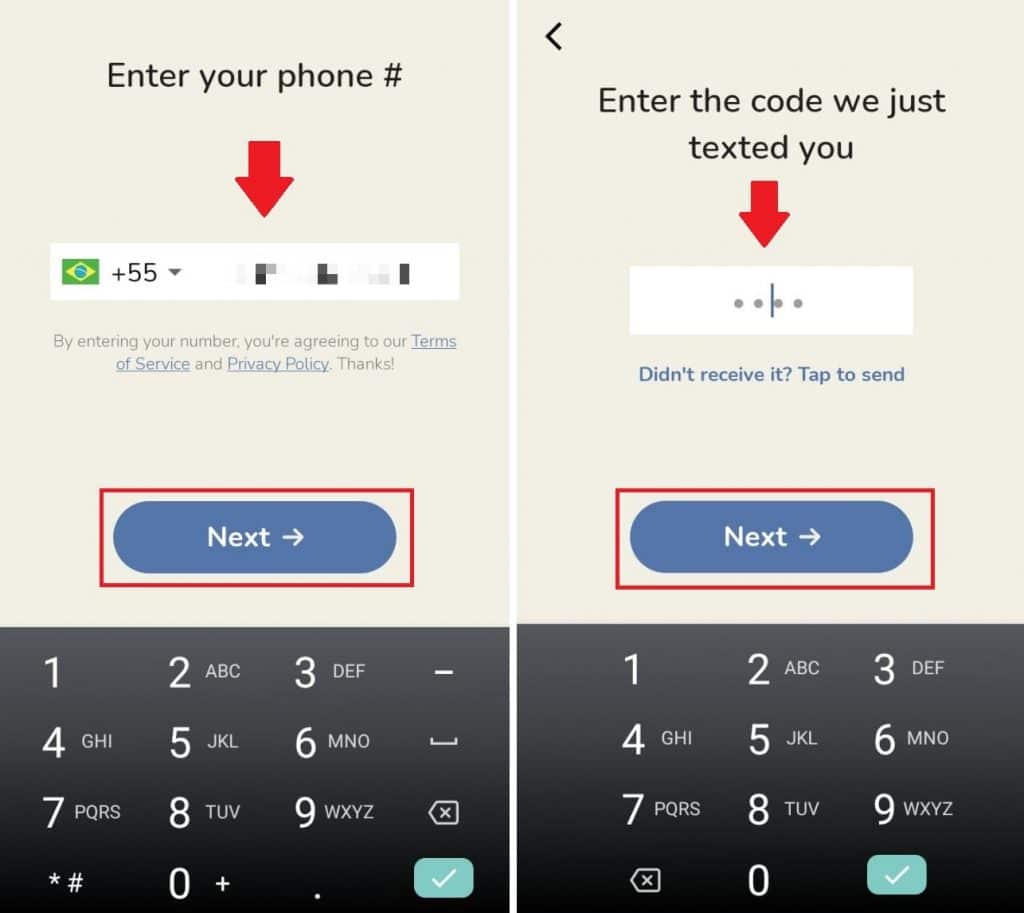 Adicionando o número do smartphone