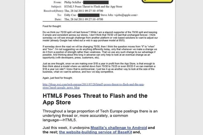 E-mail de executivo da Apple E-mail de executivo da Apple