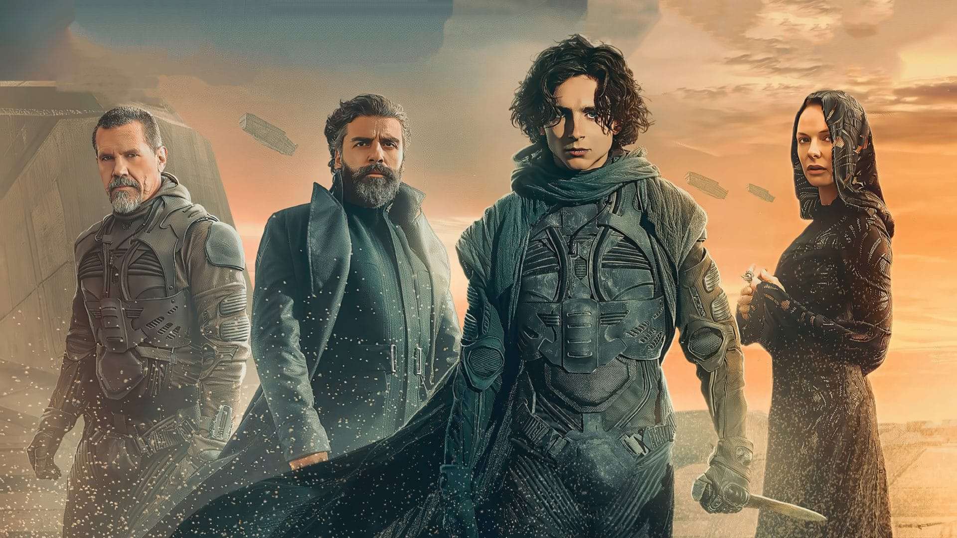 Elenco de 'Duna' tem grande elenco: Timothée Chalamet, Oscar Isaac, Zendaya, Josh Brolin e Dave Bautista. Imagem: Warner Bros./Divulgação