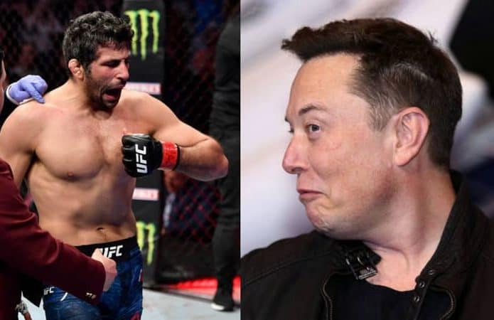 Elon Musk foi desafiado por lutador de UFC após atraso na entrega de Tesla. Imagem: Montagem/Twitter/Reprodução