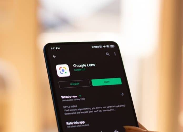 Google Lens aberto em celular Android
