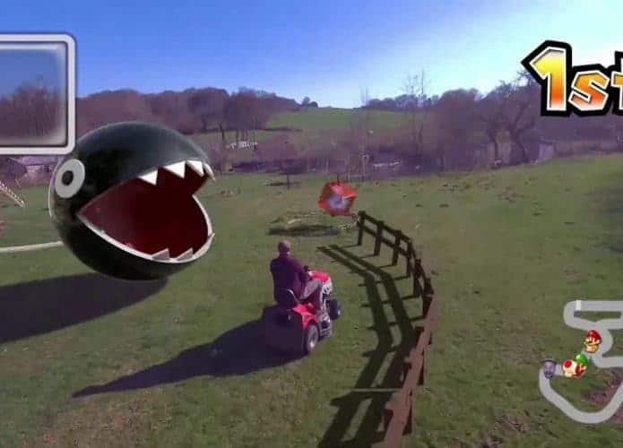 Mario Kart real é possível, caso tenha um drone e habilidades com CGI. Imagem: Ian Padgham/Reprodução