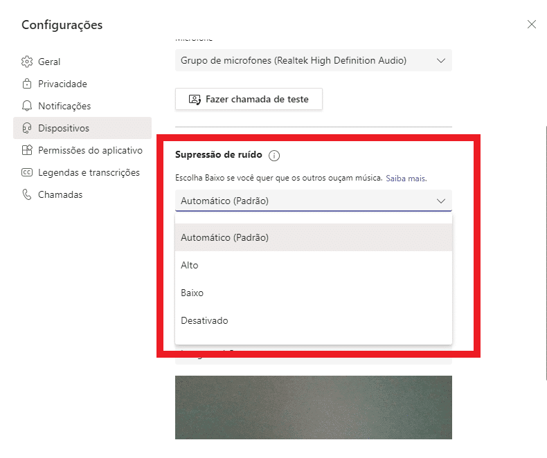 Print do aplicativo do Microsoft Teams