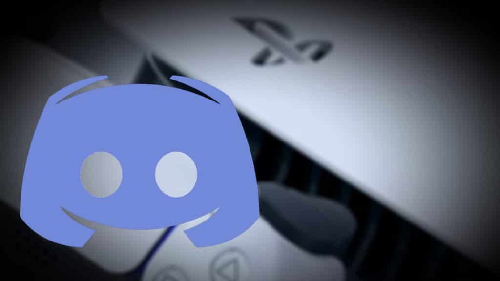 Imagem mostra um PlayStation 5 desfocado ao fundo, com a logomarca do Discord à frente