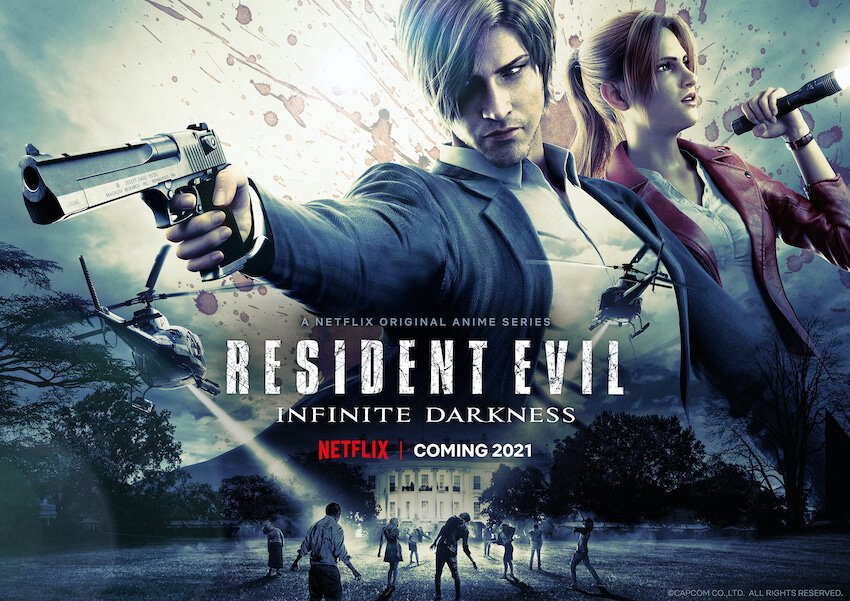 Leon e Claire em imagem promocional de Resident Evil: no Escuro Absoluto