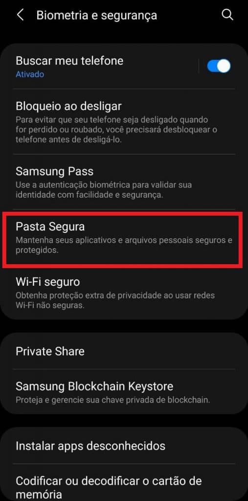 Print de um celular Samsung 
