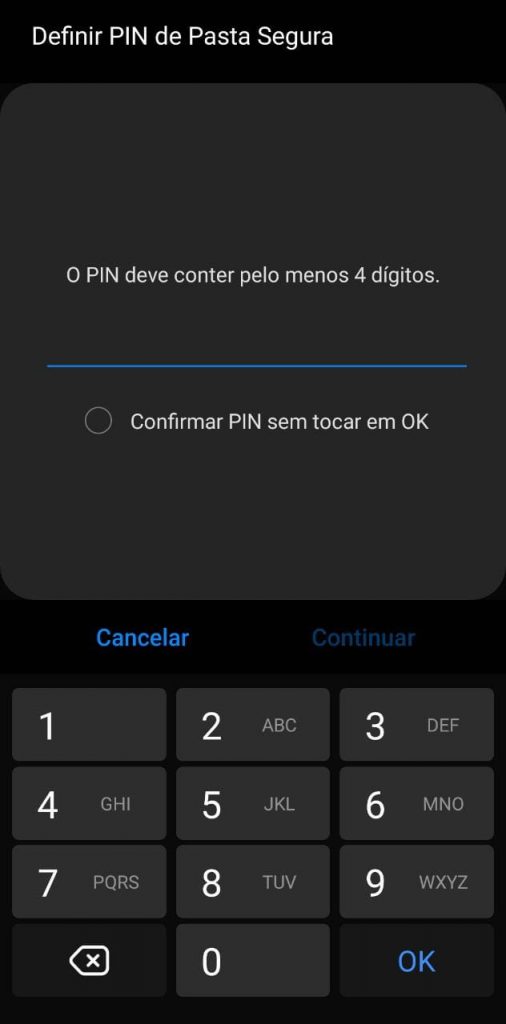 Print de um celular Samsung 