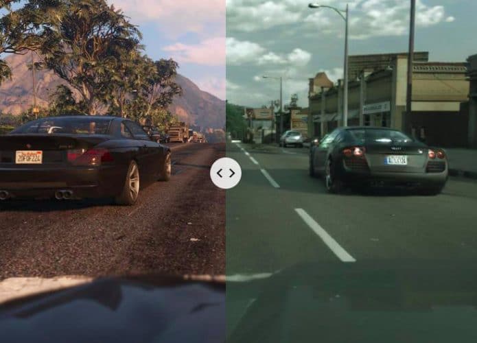 Intel está usando inteligência artificial para deixar 'GTA V' mais realista. Imagem: Montagem/Rockstar/Reprodução/Youtube