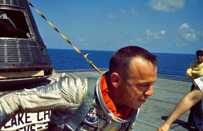 Alan Shepard ao retornar da missão Freedom 7