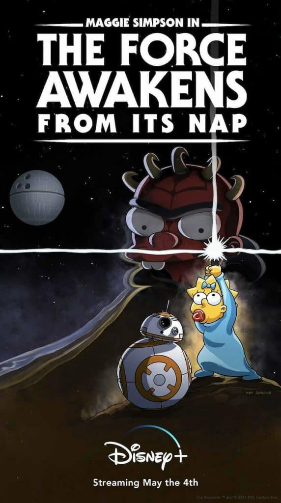 Disney+ celebra "May The 4th" com crossover entre 'Star Wars' e 'Os Simpsons'. Imagem: Disney+/Divulgação