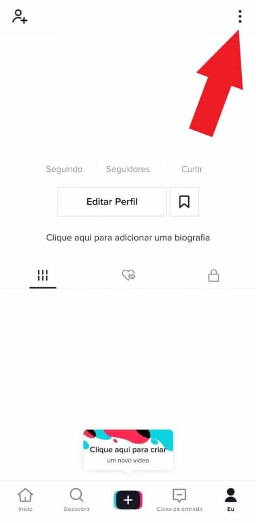 Print do aplicativo do TikTok