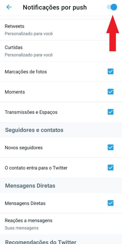 Print do aplicativo do Twitter