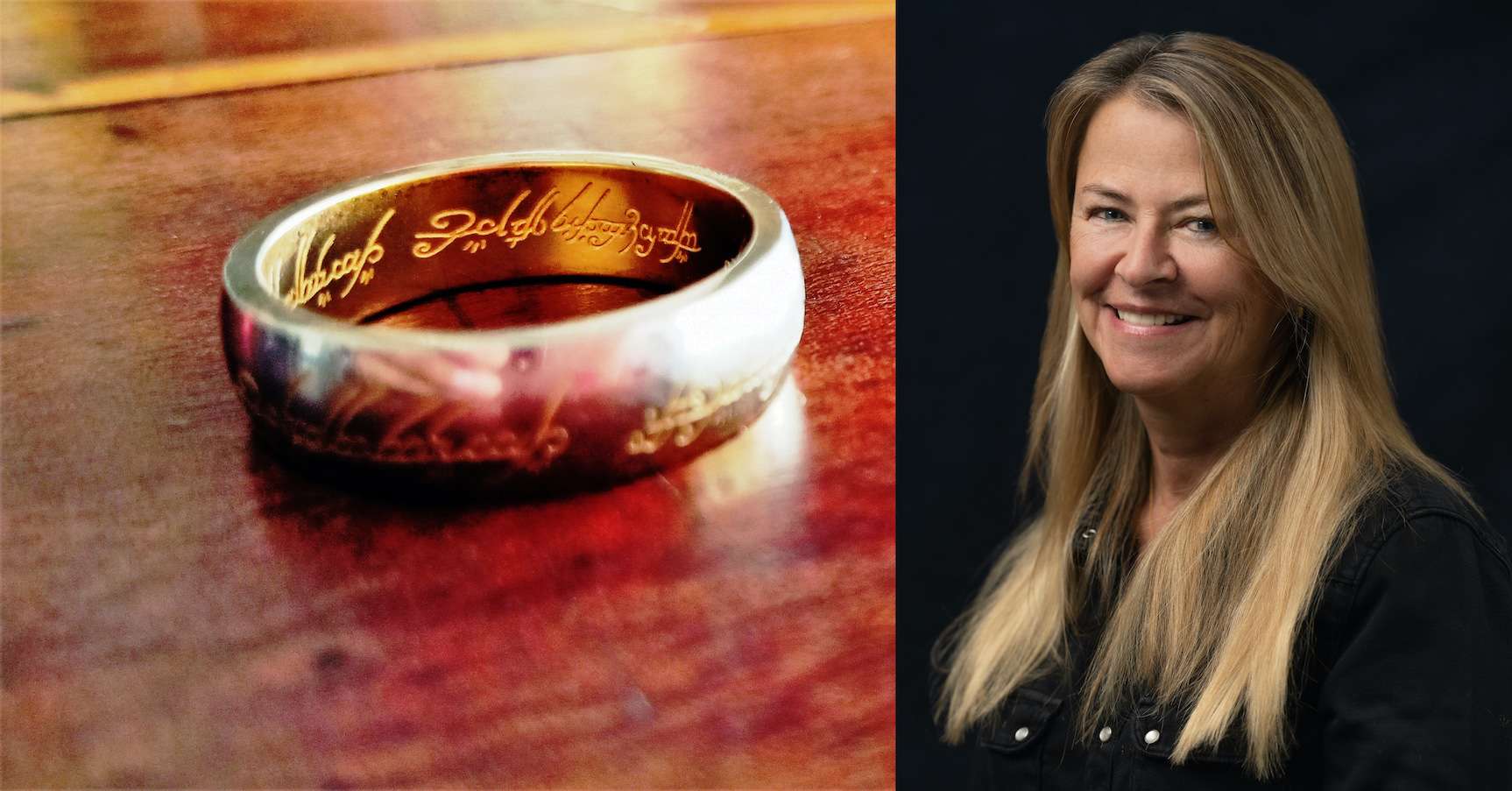 Montagem com o Um Anel e a diretora Charlotte Brändström .