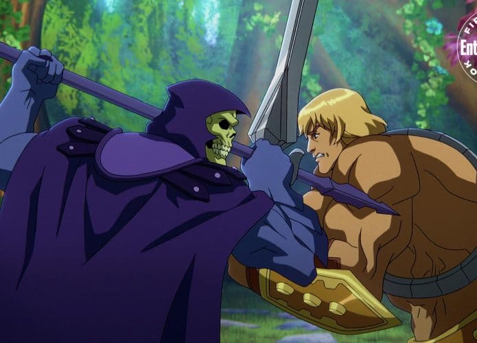 Esqueleto (Mark Hamill) e He-Man (Chris Wood). Imagem: Netflix/Divulgação