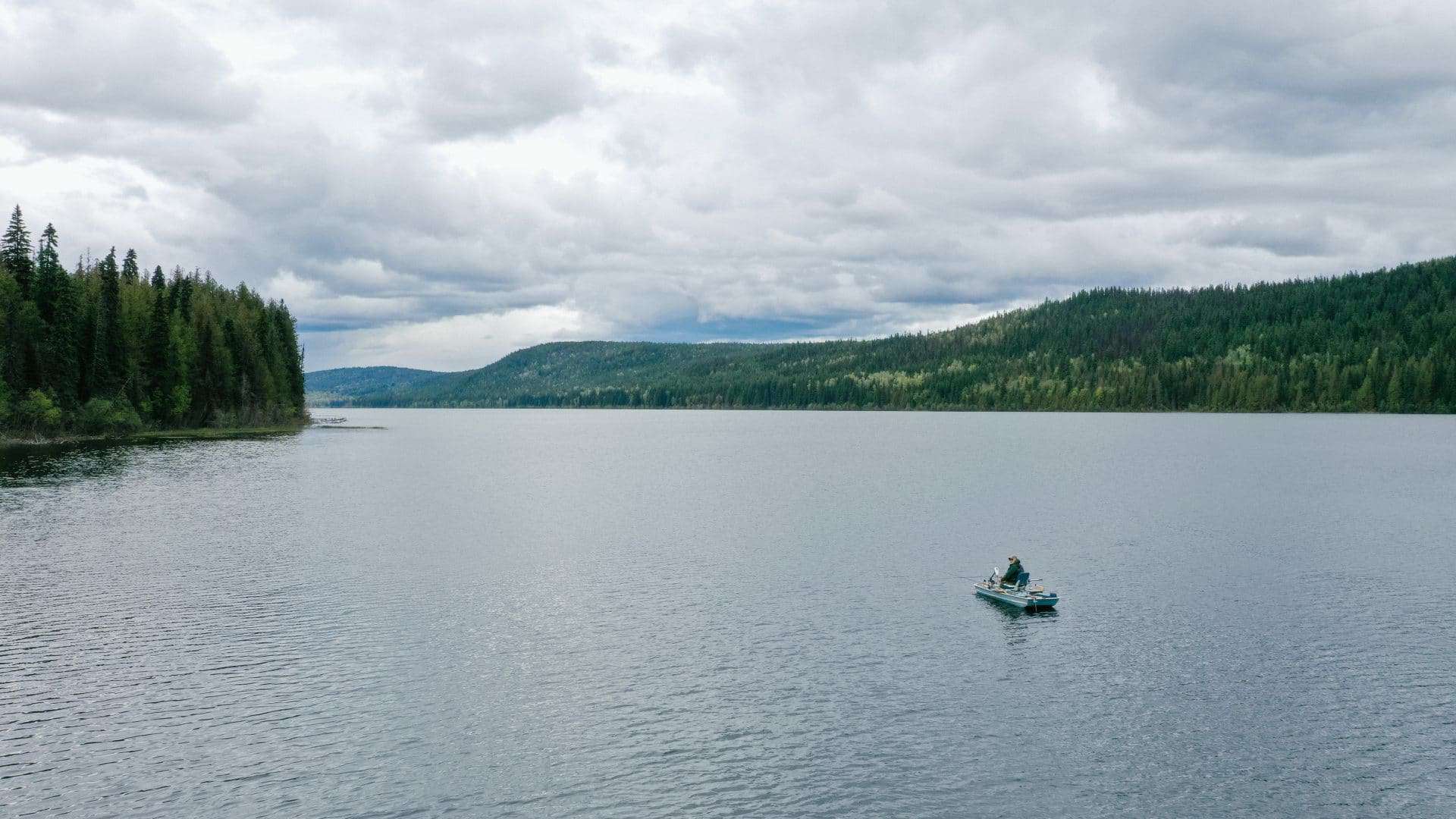 lago, colúmbia britânica, pescador, canadá
