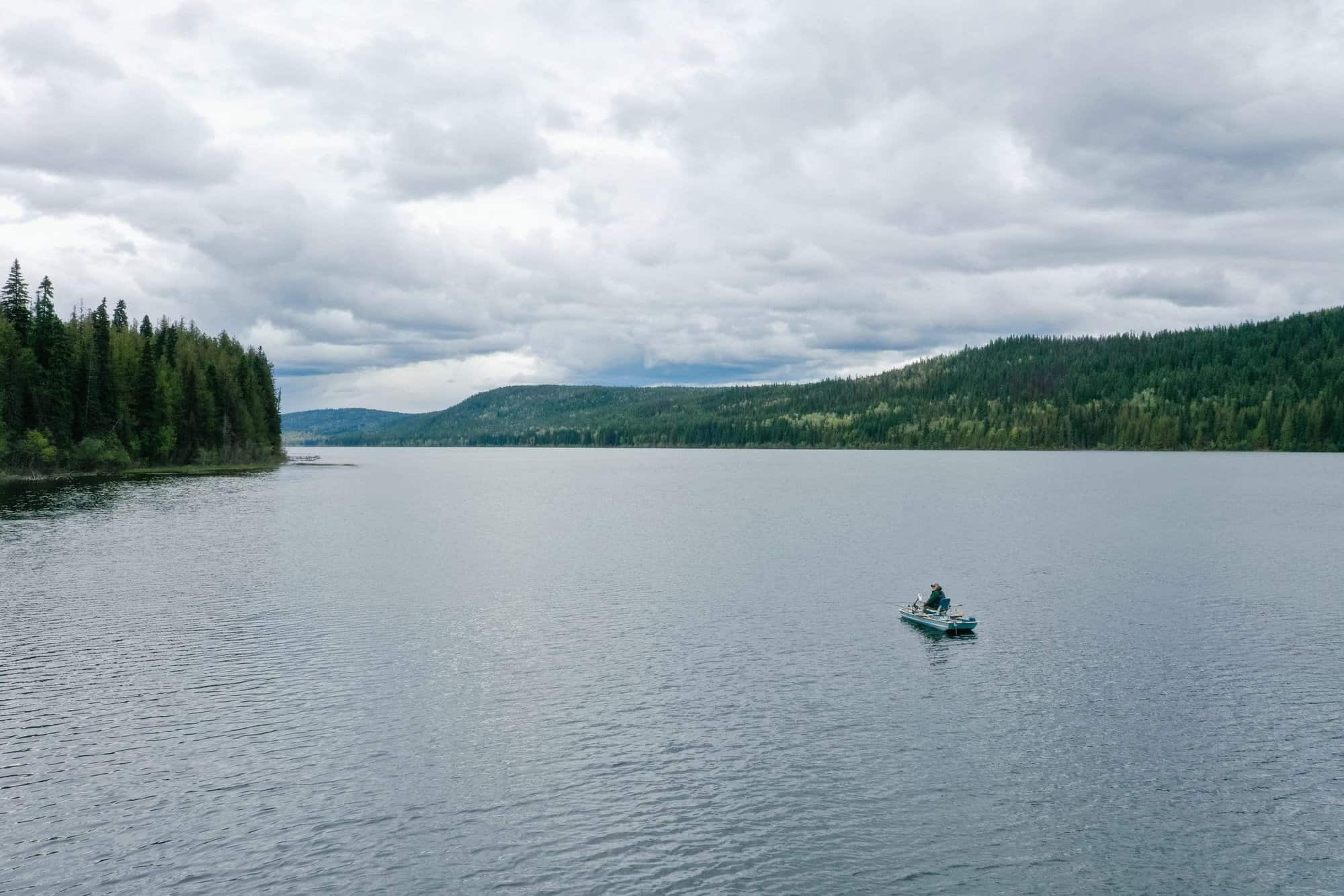 lago, colúmbia britânica, pescador, canadá