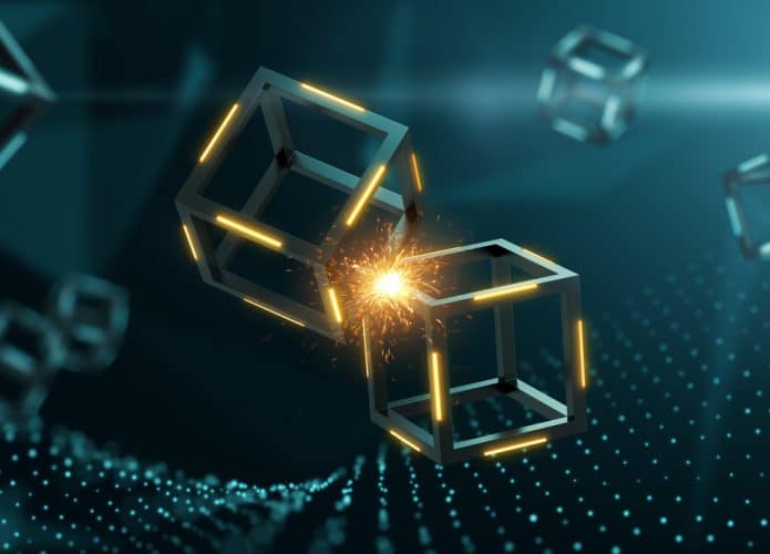 Ilustração representando uma cadeia blockchain