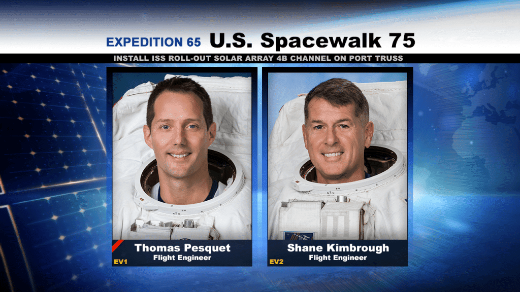 Os astronautas Thomas Pesquet e Shane Kimbrough. Imagem: Nasa