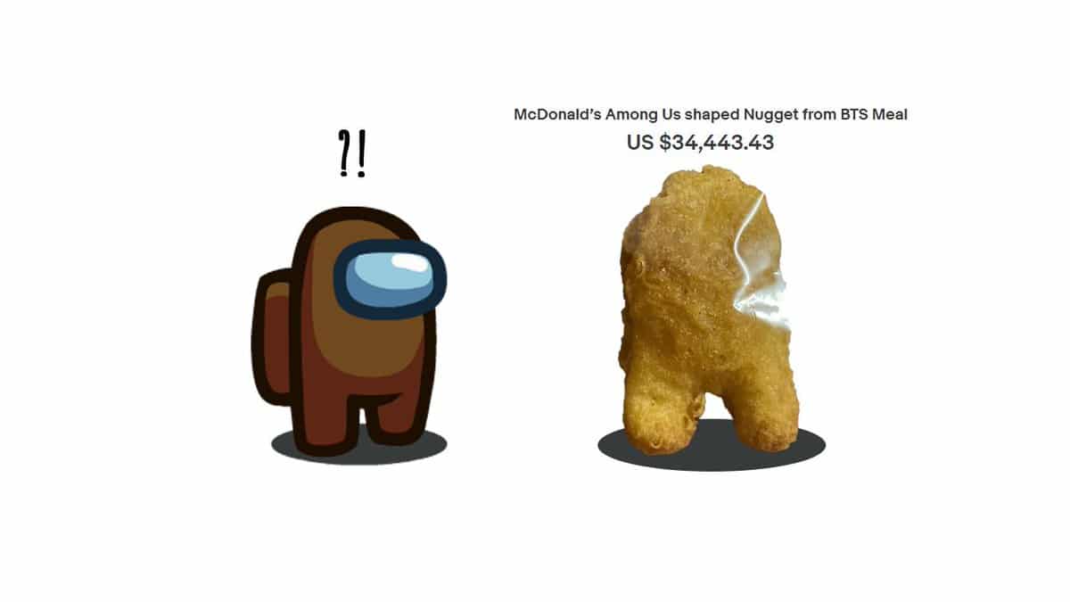 Nuggets do McDonald’s em formato de 'Among Us' passa de US$ 50 mil em leilão. Imagem: Twitter/Reprodução