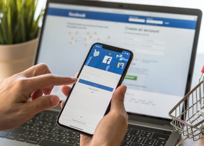 Tela de login do Facebook