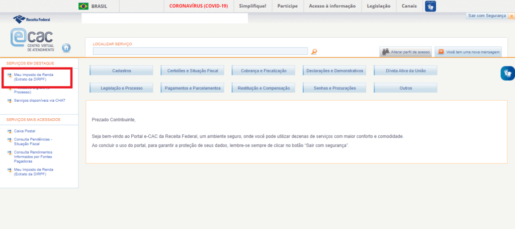 Print do e-CAC