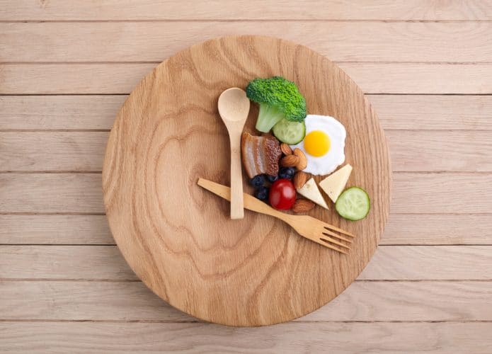 Prato de comida simbolizando a janela de comida permitida durante jejum intermitente