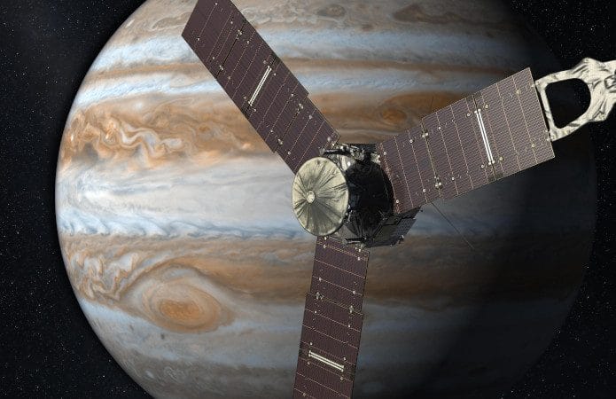 Espaçonave Juno em órbita de Júpiter